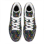 All Cancer Awareness Pattern Print High Top Leather Sneakers