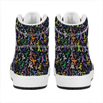 All Cancer Awareness Pattern Print High Top Leather Sneakers