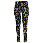 All Cancer Awareness Pattern Print High-Waisted Pocket Leggings