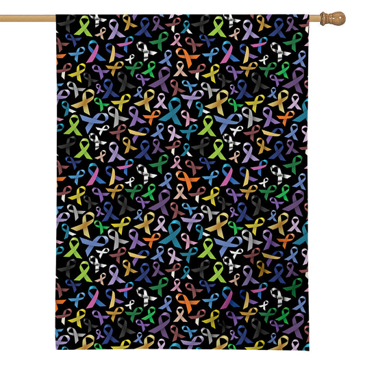 All Cancer Awareness Pattern Print House Flag