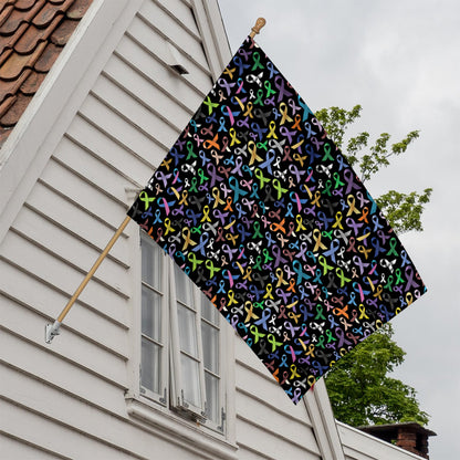 All Cancer Awareness Pattern Print House Flag