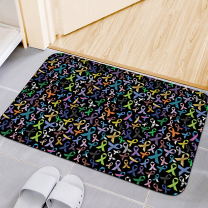 All Cancer Awareness Pattern Print Indoor Door Mat