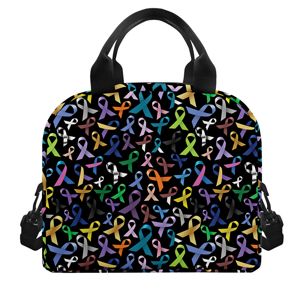 All Cancer Awareness Pattern Print Insulated Lunch Bag
