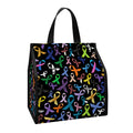 All Cancer Awareness Pattern Print Insulated Lunch Tote