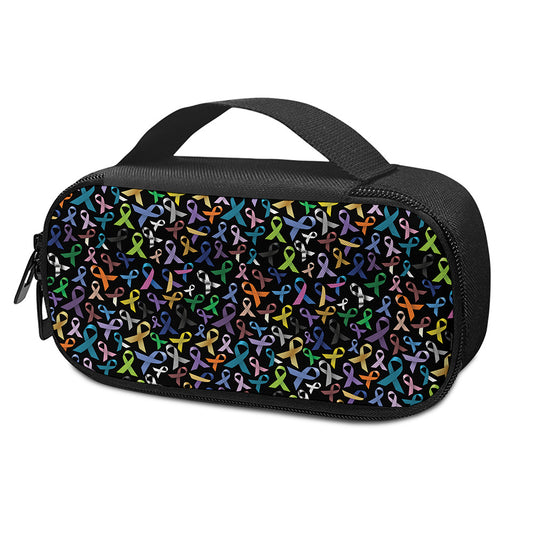 All Cancer Awareness Pattern Print Insulin Cooler Travel Case