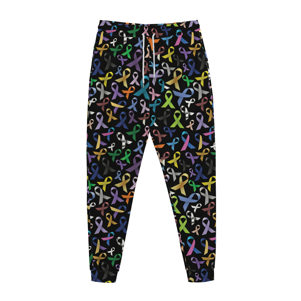 All Cancer Awareness Pattern Print Jogger Pants