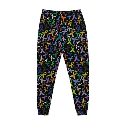 All Cancer Awareness Pattern Print Jogger Pants