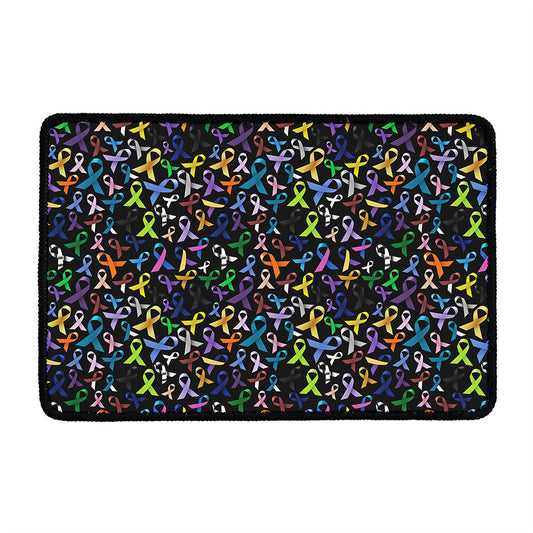 All Cancer Awareness Pattern Print Kitchen Mat