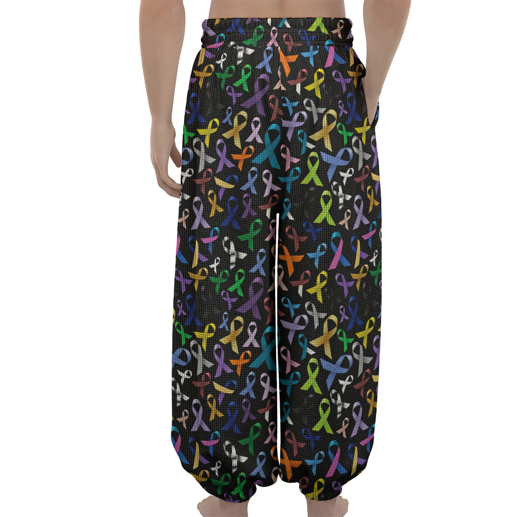 All Cancer Awareness Pattern Print Lantern Pants
