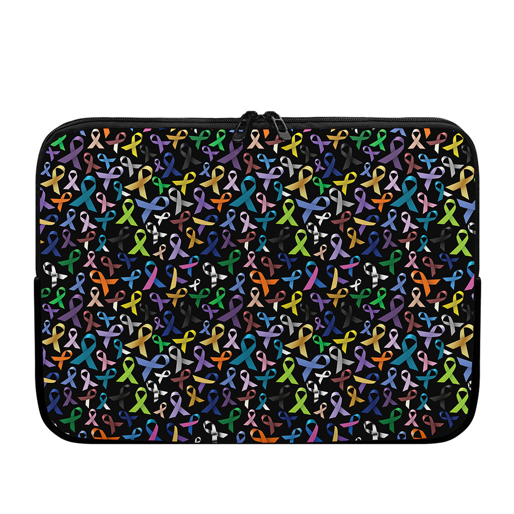 All Cancer Awareness Pattern Print Laptop Sleeve