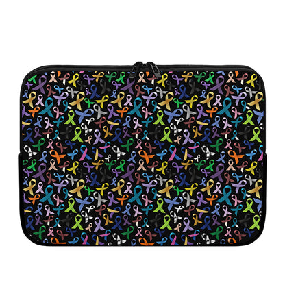 All Cancer Awareness Pattern Print Laptop Sleeve