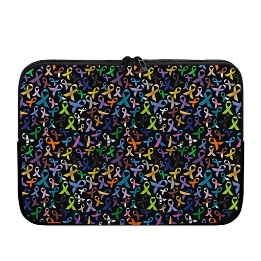 All Cancer Awareness Pattern Print Laptop Sleeve