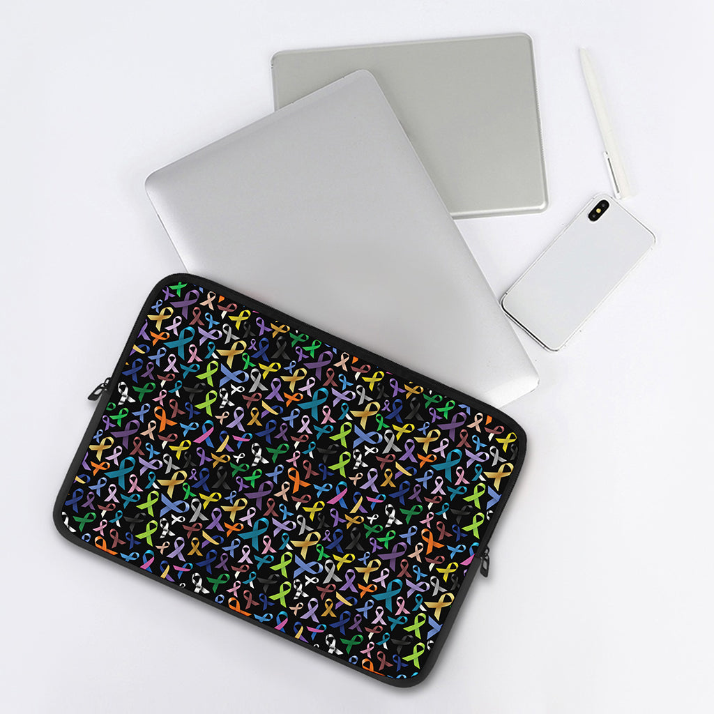 All Cancer Awareness Pattern Print Laptop Sleeve