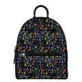 All Cancer Awareness Pattern Print Leather Backpack
