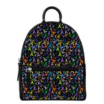 All Cancer Awareness Pattern Print Leather Backpack