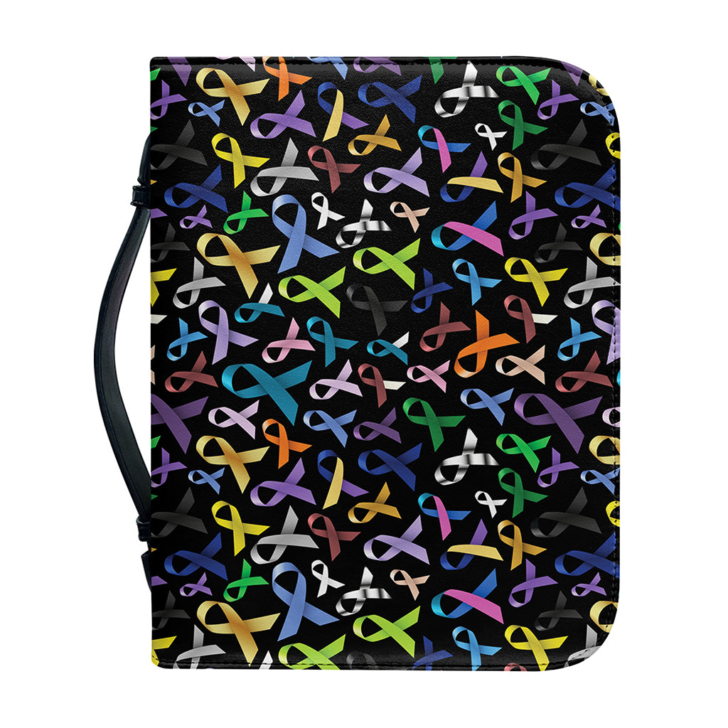 All Cancer Awareness Pattern Print Leather Bible Cover