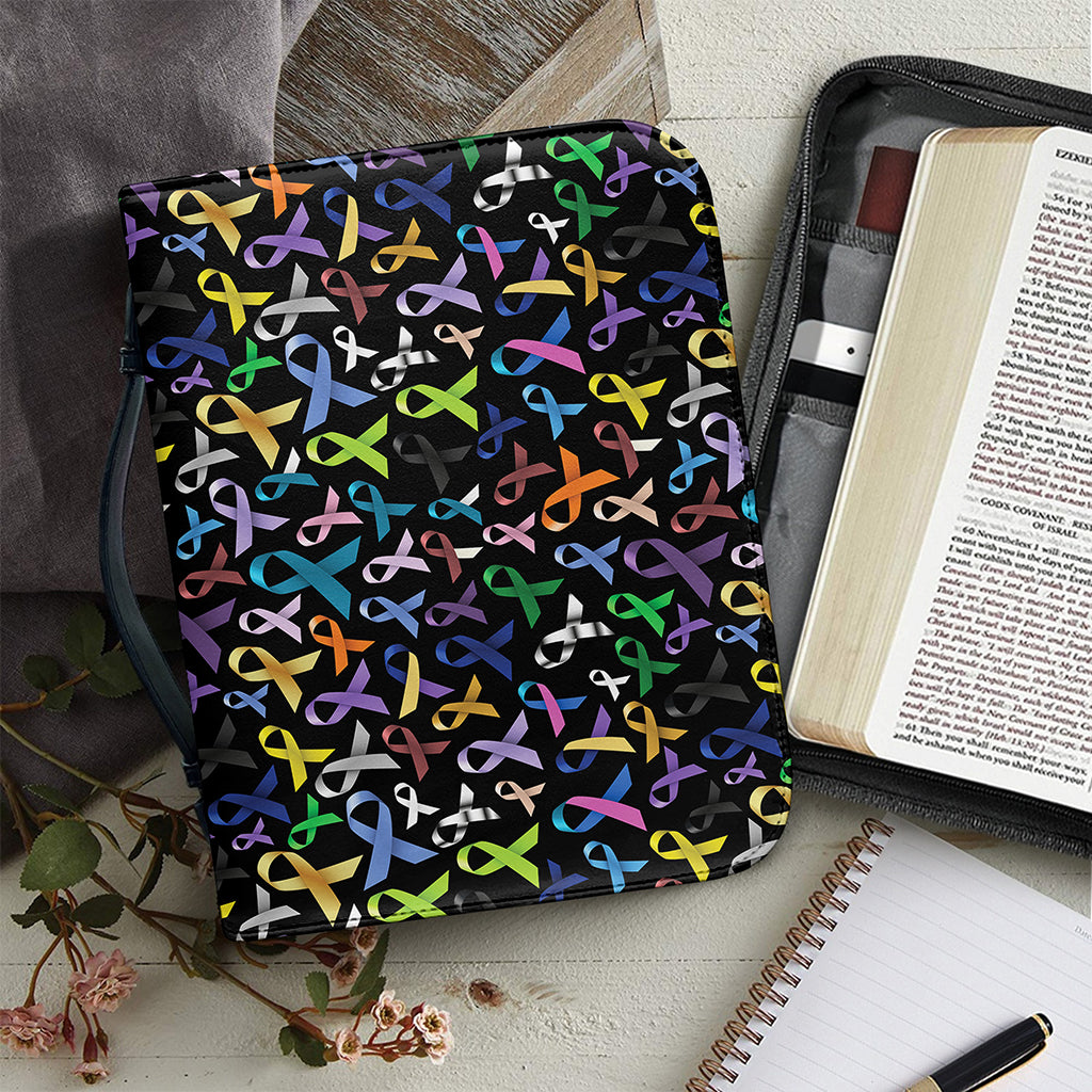 All Cancer Awareness Pattern Print Leather Bible Cover