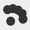 All Cancer Awareness Pattern Print Leather Coaster Set