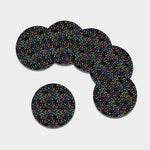 All Cancer Awareness Pattern Print Leather Coaster Set