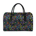 All Cancer Awareness Pattern Print Leather Duffel Bag