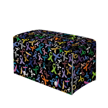 All Cancer Awareness Pattern Print Leather Tissue Box Cover
