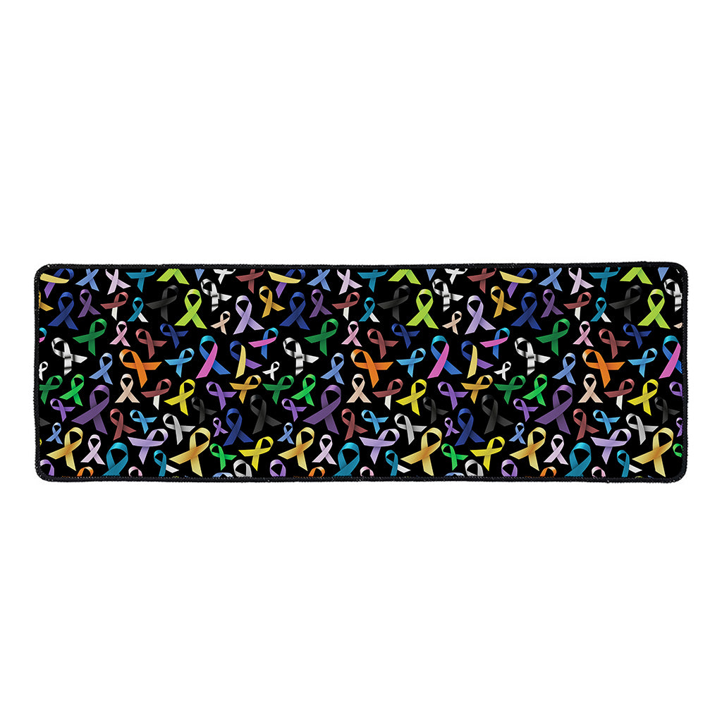 All Cancer Awareness Pattern Print Long Kitchen Mat