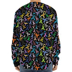 All Cancer Awareness Pattern Print Long Sleeve Baseball Jersey