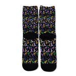 All Cancer Awareness Pattern Print Long Socks