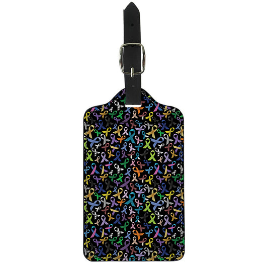 All Cancer Awareness Pattern Print Luggage Tag