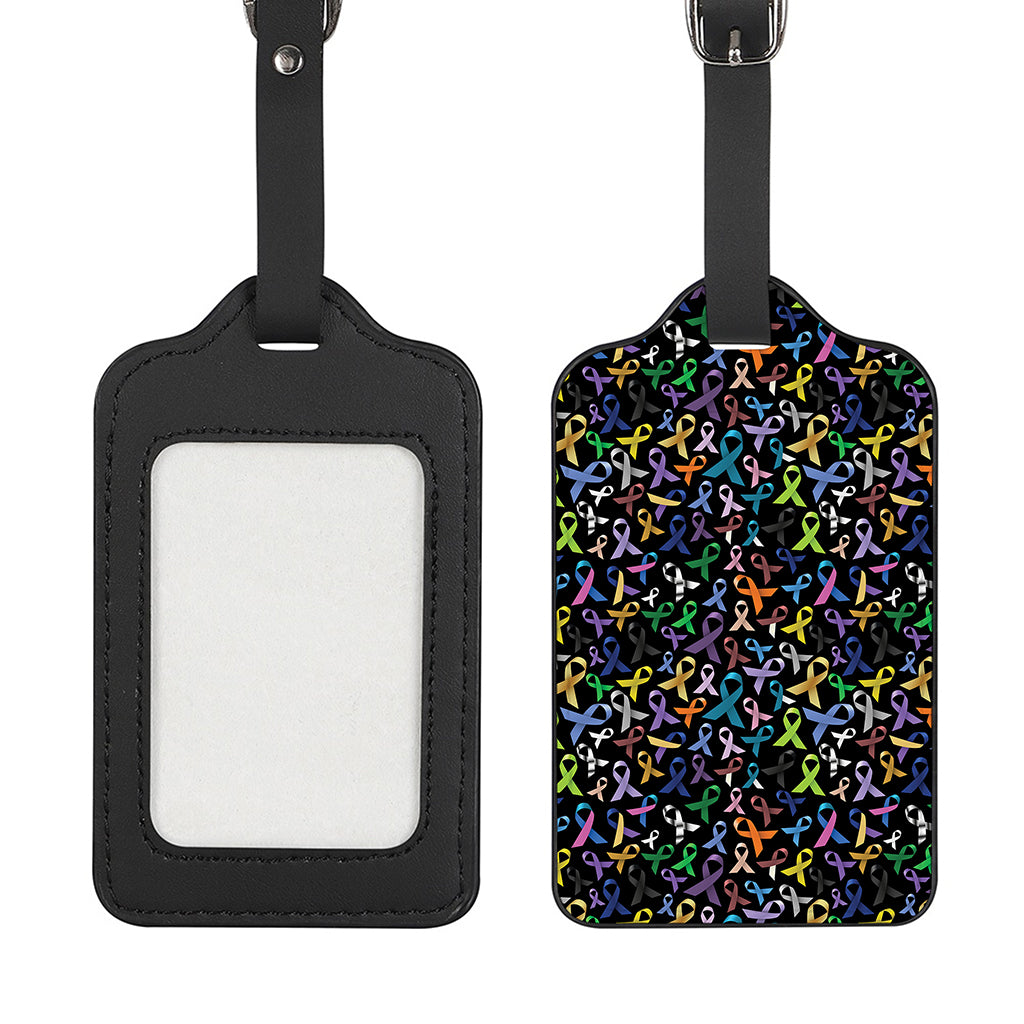 All Cancer Awareness Pattern Print Luggage Tag