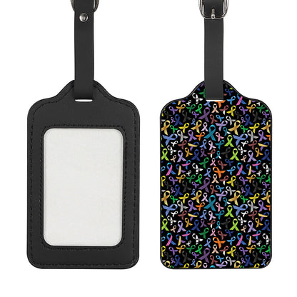 All Cancer Awareness Pattern Print Luggage Tag