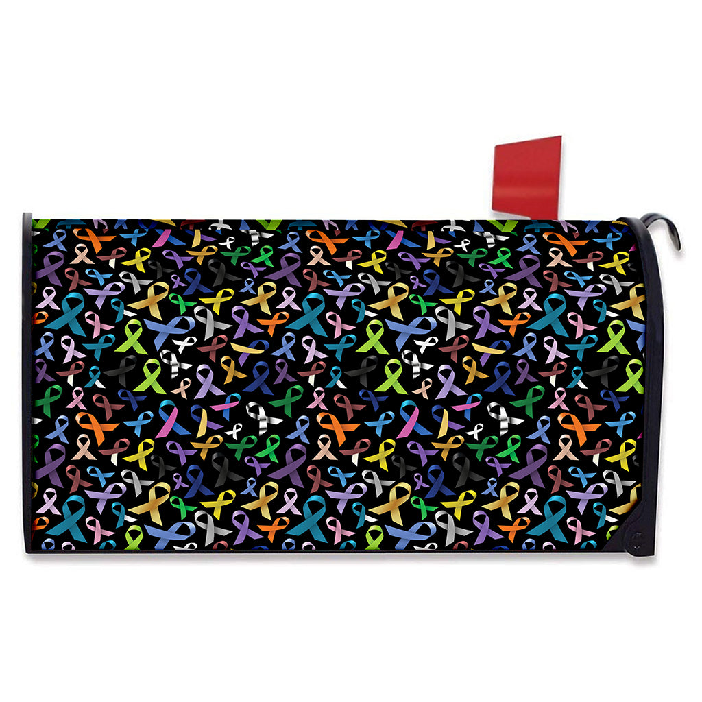 All Cancer Awareness Pattern Print Mailbox Cover
