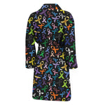 All Cancer Awareness Pattern Print Men's Bathrobe