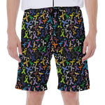 All Cancer Awareness Pattern Print Men's Beach Shorts
