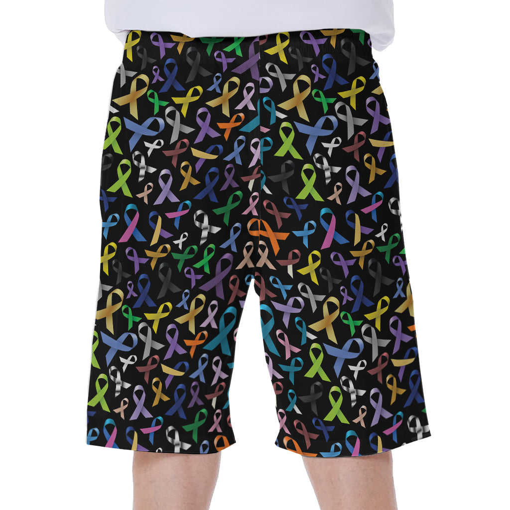 All Cancer Awareness Pattern Print Men's Beach Shorts