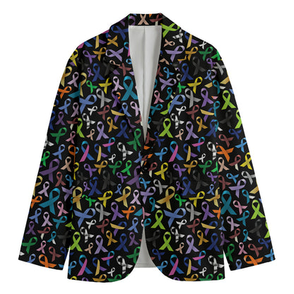 All Cancer Awareness Pattern Print Men's Blazer