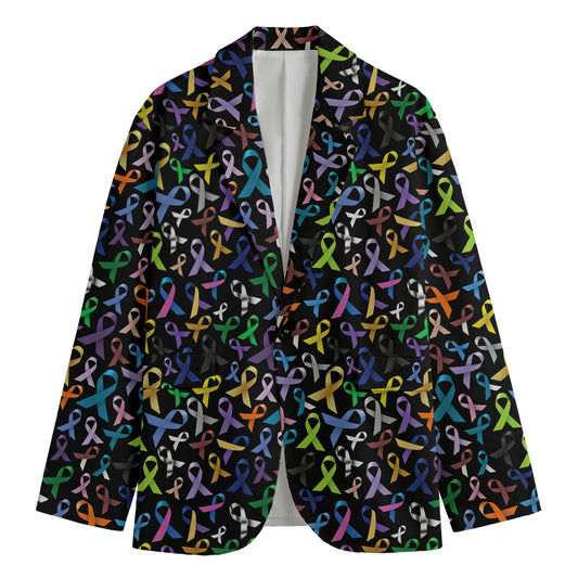 All Cancer Awareness Pattern Print Men's Blazer