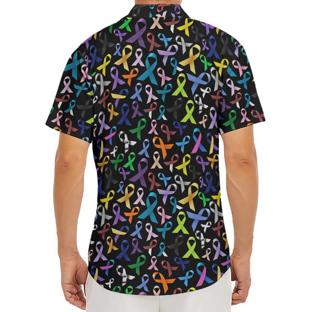 All Cancer Awareness Pattern Print Men's Deep V-Neck Shirt
