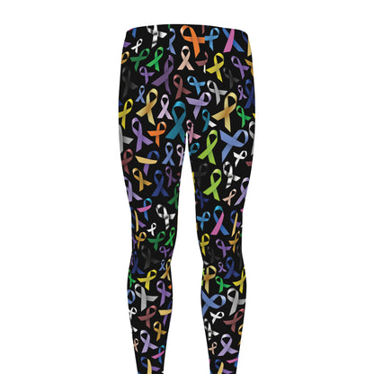 All Cancer Awareness Pattern Print Men's leggings