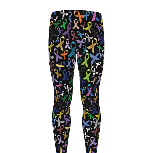 All Cancer Awareness Pattern Print Men's leggings