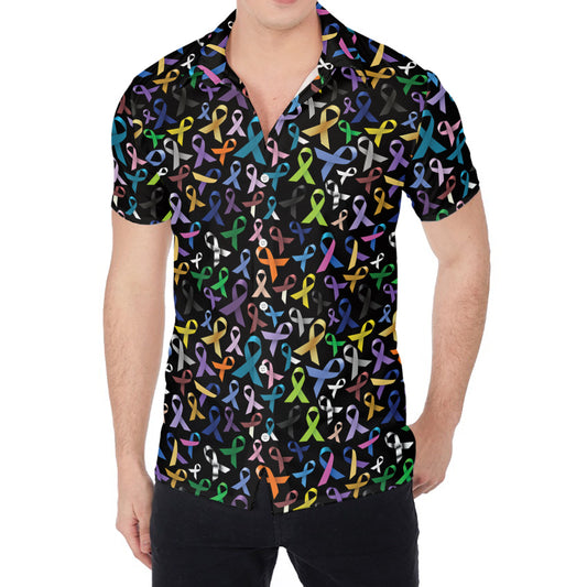 All Cancer Awareness Pattern Print Men's Shirt