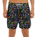 All Cancer Awareness Pattern Print Men's Split Running Shorts