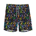 All Cancer Awareness Pattern Print Men's Athletic Shorts