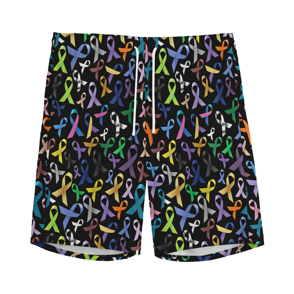 All Cancer Awareness Pattern Print Men's Sports Shorts