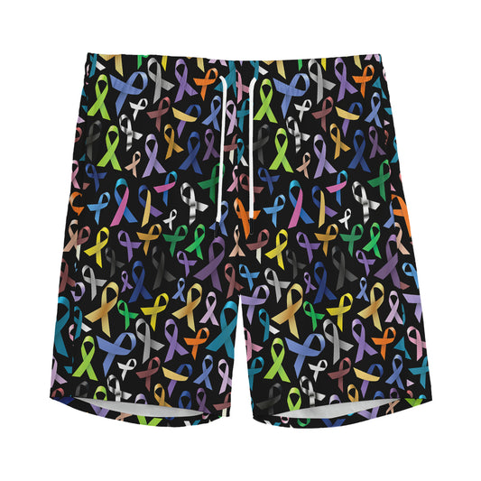 All Cancer Awareness Pattern Print Men's Sports Shorts