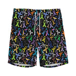 All Cancer Awareness Pattern Print Men's Sports Shorts