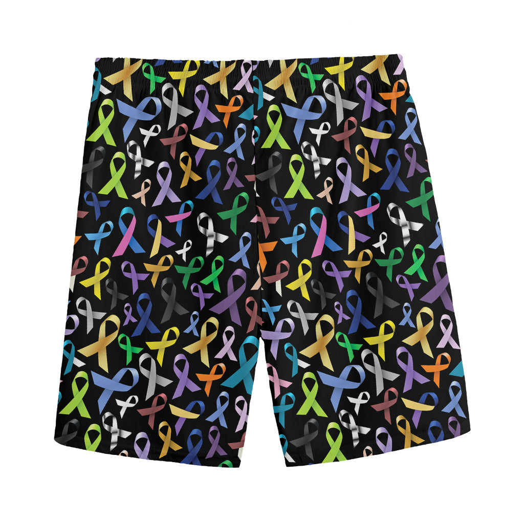 All Cancer Awareness Pattern Print Men's Sports Shorts