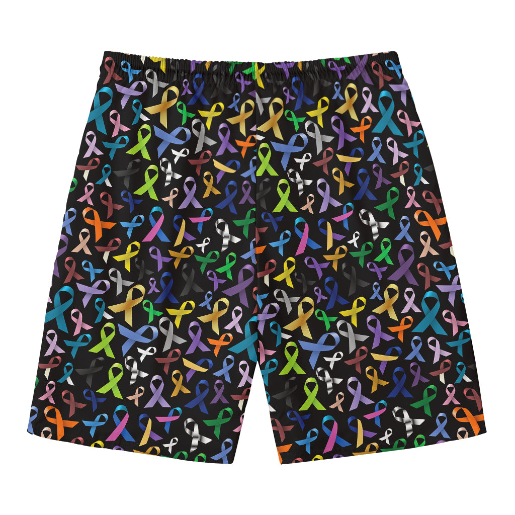 All Cancer Awareness Pattern Print Men's Swim Trunks