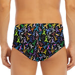 All Cancer Awareness Pattern Print Men's Triangle Swim Briefs