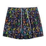 All Cancer Awareness Pattern Print Mesh Shorts